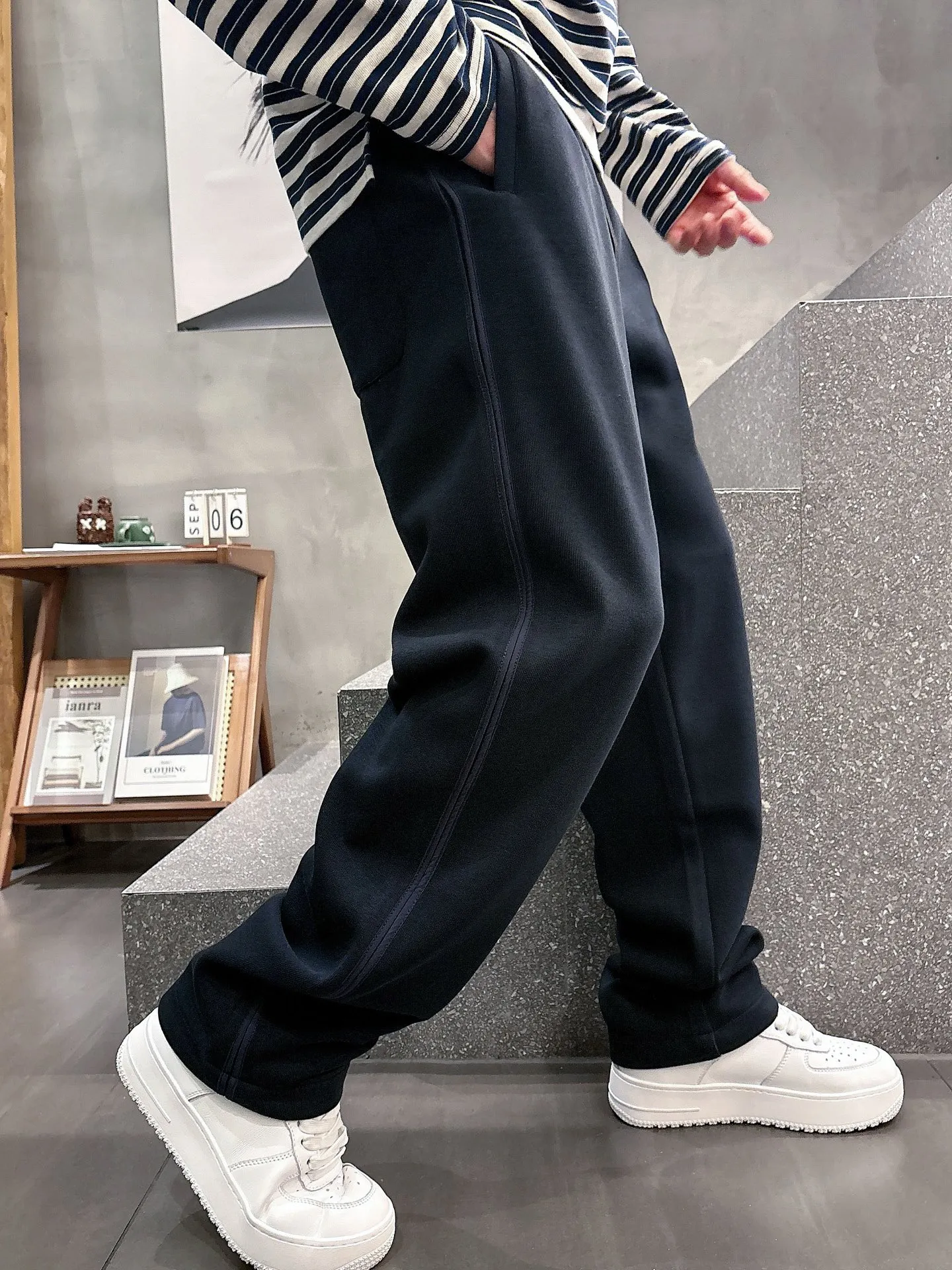 P300 NEW2025 Autumn and Winter New Casual Pants Exclusive Customized Fabric Color: Black and Blue SIZE: M-4XL